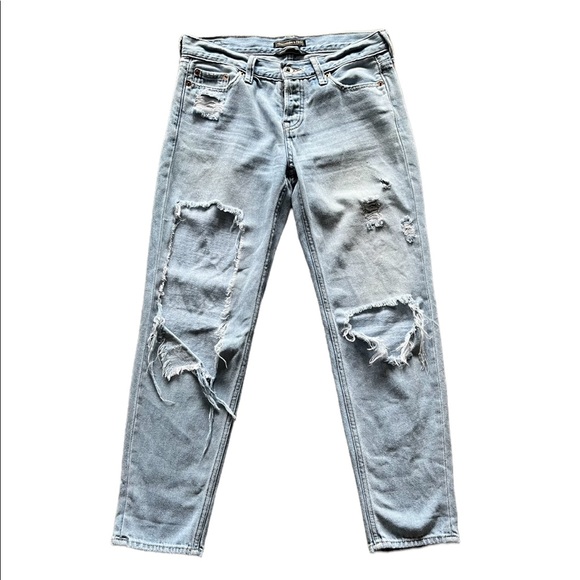 Abercrombie & Fitch Denim - Abercrombie & Fitch Signature Collection Distressed Straight Leg Jeans Sz 25